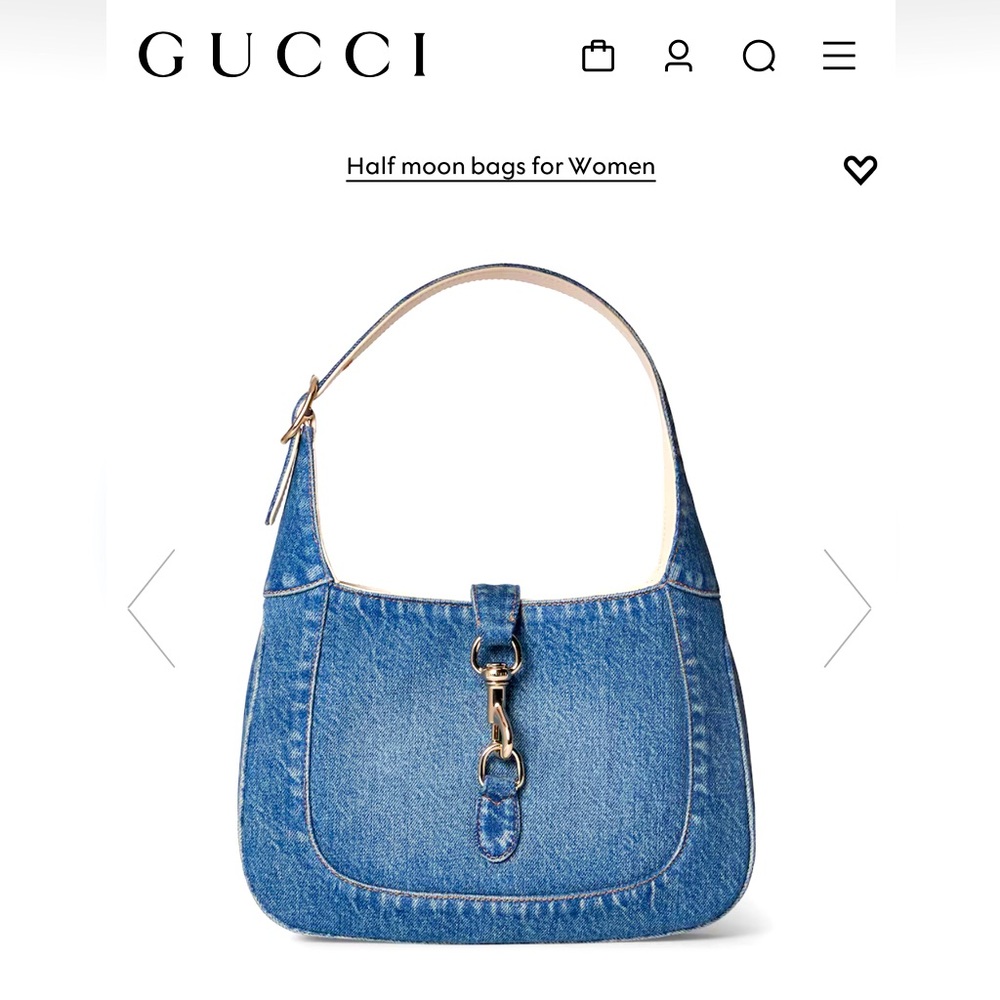 Gucci Jackie Small Shoulder Bag Blue Denim 2024 NEW